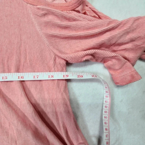 Umgee Cold Shoulder Top Blouse Tunic Women's Medium Pink Ribbed Stretch - Picture 5 of 7